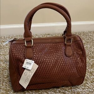 Minicci Tan Woven Satchel